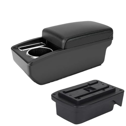 AESRTMJ Für TOYOTA Für Verso EZ Auto Armlehnenbox Mittelkonsole Aufbewahrungsbox Mit Getränkehalter(A2 schwarze Linie Kein USB) von AESRTMJ