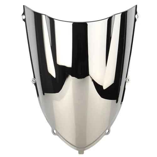 AESRTMJ Motorrad-Windschutzscheibe Doppelbogen Spoiler Deflektor Für Kawasaki ZX-10R ZX10R ZX 10R 2004 2005 ABS-Kunststoff(Silber) von AESRTMJ