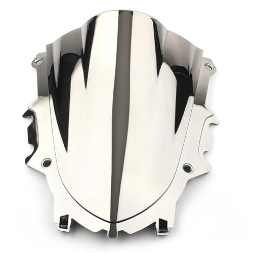 AESRTMJ Motorrad-Windschutzscheibe Windschutzscheide Für Y&amaha YZF-R3 2019 2020 2021 2022 2023 Doppelblasen-ABS-Luftabweiser(Silber) von AESRTMJ