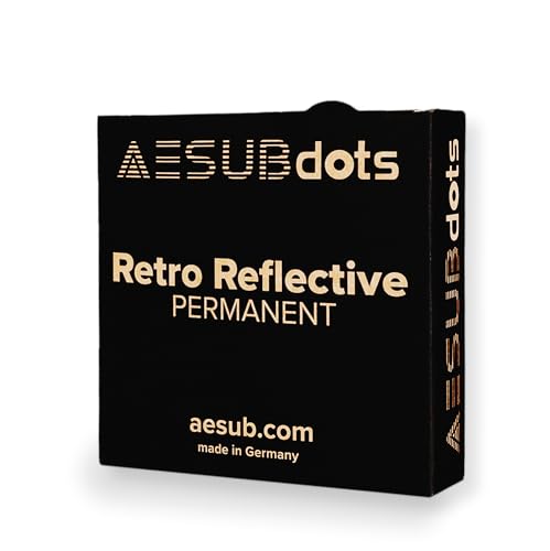 AESUBdots retro permanent 6 mm Ø – Retroreflektierende Referenzpunkte für 3D-Scanner, starke Haftung auf Scansprays, zweibahnig mit Abrissperforation, für Laserscanner & optische Messtechnik von AESUB