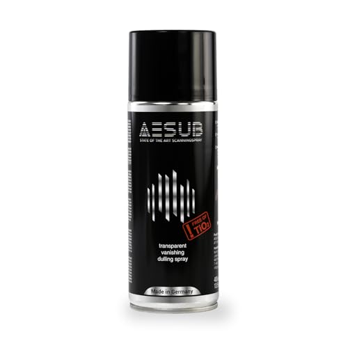 AESUB transparent 3D Scanningspray – 400 ml transparentes, selbstverflüchtigendes Scanspray ohne Pigmente, erhält Farbinformationen & eliminiert Reflexionen, für 3D-Scan & Fotografie, Made in Germany von AESUB