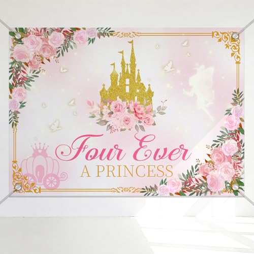 2,1 x 1,5 m Four Ever A Princess Hintergrund – Prinzessinnen-Geburtstagsdekoration 2,1 x 1,5 m Four Ever A Princess Hintergrund – Prinzessinnen-Geburtstagsdekoration von AETGDDS