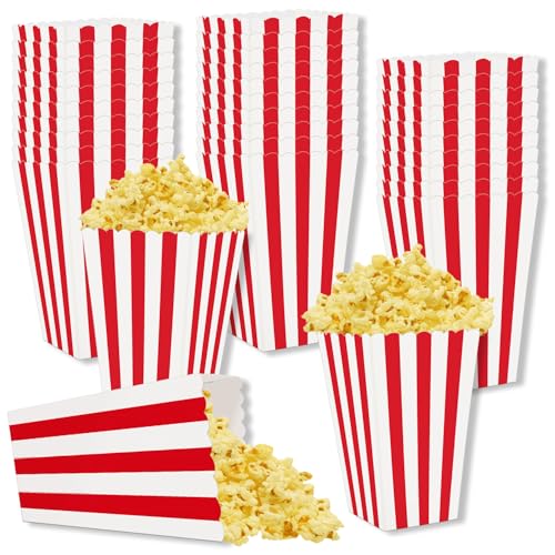 36 Stück rot und weiß gestreifte Popcorn-Boxen, rote Popcorn-Boxen, 5,1 x 11,4 x 6,9 cm, Mini-Popcorn-Boxen, Papp-Popcorn-Behälter für Party, Einweg-Snack-Popcorn-Boxen 36 Stück rot und weiß gestreifte Popcorn-Boxen, rote Popcorn-Boxen, 5,1 x 11,4 x 6,9 cm, Mini-Popcorn-Boxen, Papp-Popcorn-Behälter für Party, Einweg-Snack-Popcorn-Boxen von AETGDDS
