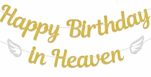 Happy Birthday in Heaven Banner Engel Geburtstag Party Dekorationen Gold Happy Birthday in Heaven Banner Engel Geburtstag Party Dekorationen Gold von AETGDDS