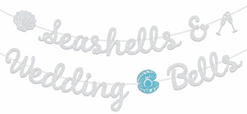 Muscheln & Hochzeitsglocken Banner Muschel Bachelorette Dekor Strand Bachelorette Party Dekorationen Küstenparty Dekorationen Silber Muscheln & Hochzeitsglocken Banner Muschel Bachelorette Dekor Strand Bachelorette Party Dekorationen Küstenparty Dekorationen Silber von AETGDDS