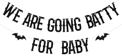 We Are Going Batty for Baby Banner Halloween Baby Shower Decorations Black We Are Going Batty for Baby Banner Halloween Baby Shower Decorations Black von AETGDDS