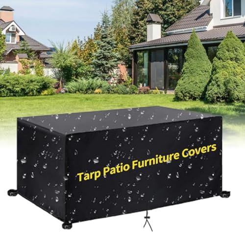 AEUUEU Lounge Abdeckung Abdeckung FüR GartenmöBel Wasserdicht Winterfest 600D Oxford Gartenmöbel Abdeckung 180x150x100cm/LxWxH Rechteckige Garten Tischabdeckungen von AEUUEU
