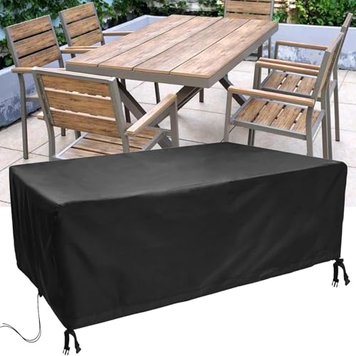 AEUUEU Schutzhülle Gartenmöbel Winterfest Tisch 250x90x80cm/LxWxH Gartentisch Abdeckung, Abdeckung für Gartenmöbel Wasserdicht Winterfest 600d Oxford Gewebe Abdeckplane für Terrassenmöbel Lounge Sofa von AEUUEU