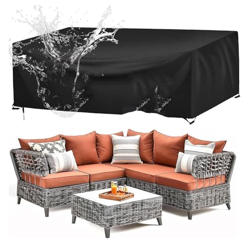 Schutzhülle Gartenmöbel Winterfest 50x50x50cm/LxWxH 600D Oxford Gewebe Loungemöbel Abdeckung wasserdichte, Anti-UV, Rattan Gartenmöbel Set Gartensitz SchutzhüLle von AEUUEU