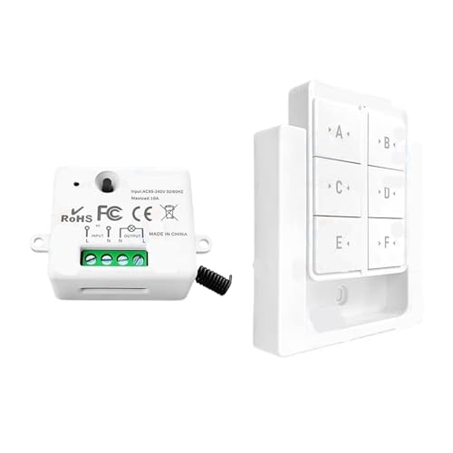 Fernbedienung Magnetischer Wandschalter, Mini-Relaismodul 110 V 220 V 10 A(1Receiver 1Remote) von AEVFMQWM