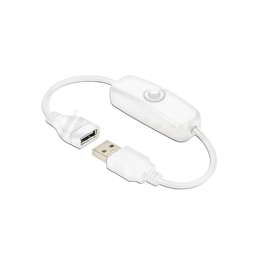Kabel männlich zu weiblich mit Ein/Aus-Druckknopf in Schwarz und Weiß, Touch-Inline-Dimm-Controller(Button (White)) von AEVFMQWM