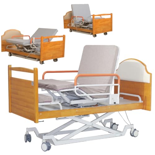 AEXET Elektrisch höhenverstellbares Krankenhausbett mit Drehfunktion, 5-Funktions-Krankenbetten für Senioren, Pflegehilfe mit leisen Rädern, Matratze, bis zu 230 kg AEXET Elektrisch höhenverstellbares Krankenhausbett mit Drehfunktion, 5-Funktions-Krankenbetten für Senioren, Pflegehilfe mit leisen Rädern, Matratze, bis zu 230 kg von AEXET