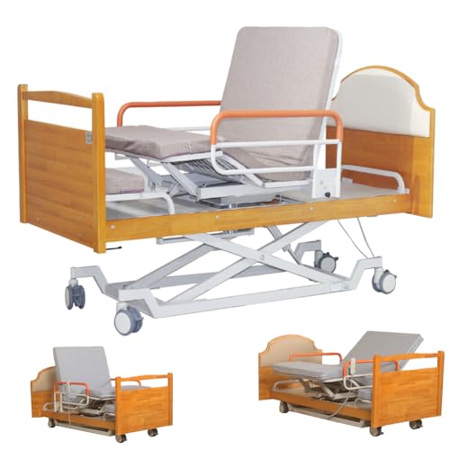 AEXET Elektrisches Krankenpflegebett mit Höhenverstellung, 5-in-1-Funktion, Krankenhausbett mit Drehfunktion, leisen Rädern, Matratze, bis zu 205 x 98 x 59 cm AEXET Elektrisches Krankenpflegebett mit Höhenverstellung, 5-in-1-Funktion, Krankenhausbett mit Drehfunktion, leisen Rädern, Matratze, bis zu 205 x 98 x 59 cm von AEXET