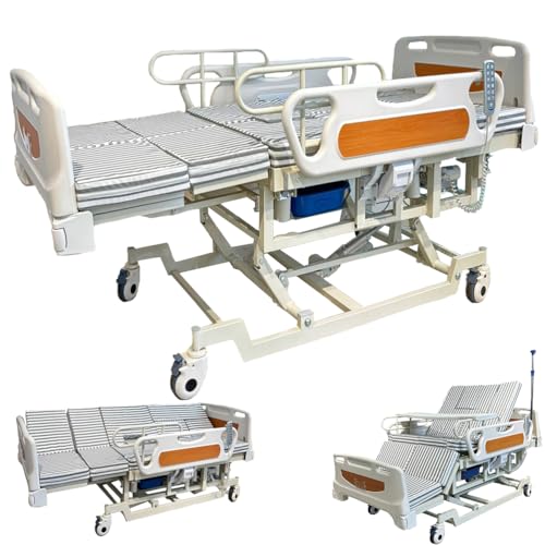AEXET Höhenverstellbares Krankenhausbett mit seitlicher Neigung, vollelektrisches medizinisches Bett mit 10 Funktionen, leisen Rädern, Matratze, Esstischplatte AEXET Höhenverstellbares Krankenhausbett mit seitlicher Neigung, vollelektrisches medizinisches Bett mit 10 Funktionen, leisen Rädern, Matratze, Esstischplatte von AEXET
