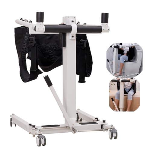 AEXET Patientenlift-Transferstuhl für zu Hause, elektrischer, zusammenklappbarer Pflegeliftstuhl, verstellbare Transferhilfe für ältere und behinderte Menschen, bis zu 287 LB (93 x 65–99 x 92–137 cm) von AEXET