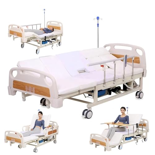 AEXET Premium-Krankenhausbett mit 10 Funktionen und seitlicher Neigung, elektrisches Krankenpflegebett für zu Hause mit Matratze, Schutzgeländer, leisen Rädern AEXET Premium-Krankenhausbett mit 10 Funktionen und seitlicher Neigung, elektrisches Krankenpflegebett für zu Hause mit Matratze, Schutzgeländer, leisen Rädern von AEXET