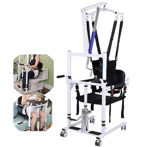 AEXET Sitz-Steh-Patiententransportstuhl, höhenverstellbarer Pflegeliftstuhl für ältere Menschen, Transferhilfegerät für zu Hause bis zu 330 LB (55 * 66 * 150-210 cm) von AEXET