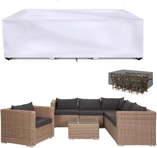 AEXOIO Abdeckplane Gartenmöbel,Schutzhülle Gartenmöbel Wasserdicht Winterfest 150Lx80Wx65Hcm Quadratisch Lounge Abdeckung Wasserdicht,Möbelabdeckung,Anti-UV Abdeckungen Für Gartenmöbel-Silber von AEXOIO