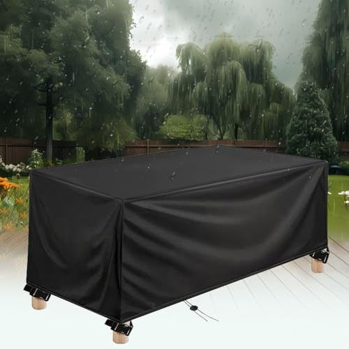 AEXOIO Balkonmöbel Abdeckung Plane,Gartenmöbel Abdeckung Wetterfest 130x70x64cm/Länge x Breite x Höhe Abdeckhaube Gartentisch Rechteckig für Gartentische Terrassenmöbel, Winddicht UV von AEXOIO