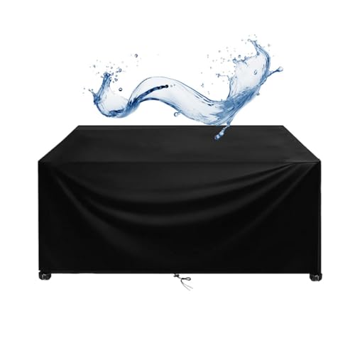 AEXOIO Gartentischabdeckungen Winterfest 270x210x80cm/LxWxH wasserdichte Abdeckung Für Terrassenmöbel,Winddicht, 600d Gartenmöbel Abdeckung Oxford Für Den Außenbereich Schutz Gartenmöbel von AEXOIO