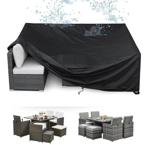Gartenmöbel Abdeckung Wasserdicht,Abdeckplane Gartenmöbel Winddicht 315x160x90cm/LxWxH 600D Oxford Schutzhülle Anti-UV für Gartentische Terrassenmöbel Outdoor-Tisch Rechteckig Schwarz Gartenmöbel Abdeckung Wasserdicht,Abdeckplane Gartenmöbel Winddicht 315x160x90cm/LxWxH 600D Oxford Schutzhülle Anti-UV für Gartentische Terrassenmöbel Outdoor-Tisch Rechteckig Schwarz von AEXOIO