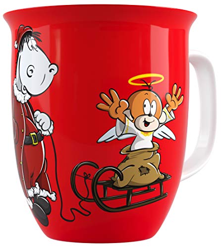 Birsppy HORLAT Äffle & Pferdle - Kaffeebecher Bescherung rot von binoa