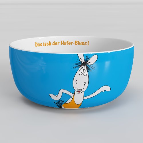 sufe - Äffle & Pferdle Müslischüssel 'Hafer-Blues' - Porzellan, 600 ml, Casual, gegossen, Mikrowellenfest von sufe