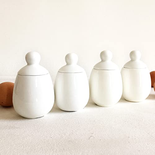 AggCoddler – Skandinavisches Porzellan 4-teiliges Eierkochtopf-Set mit einfachem Deckel – Minimalistisches Design Eierpochierkocher für schnelles und einfaches Frühstück oder elegante Präsentation – AggCoddler – Skandinavisches Porzellan 4-teiliges Eierkochtopf-Set mit einfachem Deckel – Minimalistisches Design Eierpochierkocher für schnelles und einfaches Frühstück oder elegante Präsentation – von Äggcøddler