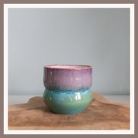 Spring Cup 300 Ml/Keramik Weiß Türkis Rosa Lila Handgefertigt Kaffee Tee Becher von AEpotteryShop