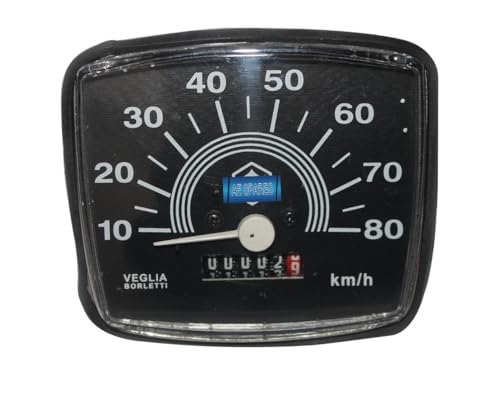 AEspares Kompatibel mit Vespa Special V50 Black Face Tachometer 80 km/h AEspares Kompatibel mit Vespa Special V50 Black Face Tachometer 80 km/h von AEspares