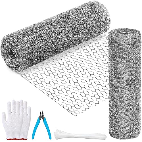 Hasendraht Hühnerzaun Verzinkt Kaninchendraht 40cm x 5.2m Drahtgitter Feinmaschig Maschendraht Sechseck Wühlmausgitter Drahtzaun für Heimwerker und Heimdekore von AFAIK