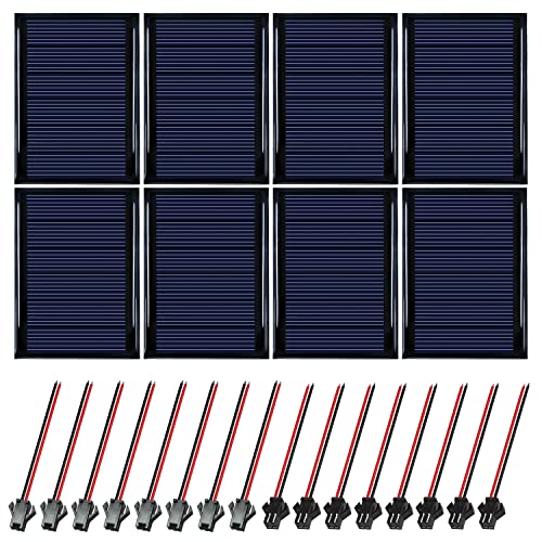Mini Solarpanel 8 Stück 3V 0.3W 65X48mm Mikro-Solar-Panel-Zellen Sonnenkollektor für Sonnenenergie, Heimwerken, DIY, Wissenschaft Projekte - Spielzeug - Akku-Ladegerät (8 Stück 3V 0.3W 65X48mm) von AFAIK