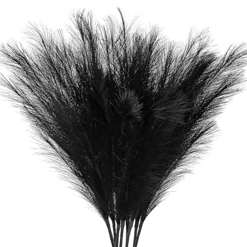 AFAMITOO 8 StüCke KüNstliches Schwarzes Pampas Gras 38 Zoll/97 cm Falsches Pampas Gras Mit Hohen, Flauschigen Pampas Stielen FüR Die Heimdekoration von AFAMITOO