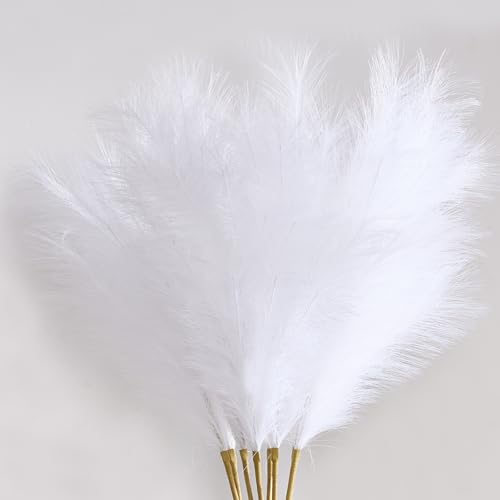 AFAMITOO 8 StüCkige KüNstliche Pampas Gras WeißEs Pampas Gras Mit Einer LäNge Von 38 Zoll/97cm Pampas Gras FüR Bodenvasen Wedding Partys Und Als Dekoration von AFAMITOO