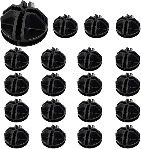 AFASOES 20 Stücke Verbindungsstücke für Steckregalsystem aus Verdicktem Kunststoff Steckregal Verbinder Robust Rund Plastikverbindungsstück für Modulare Organizer Schrank (3.7 * 3.7 * 2cm, Schwarz) von AFASOES