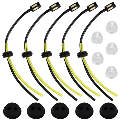 AFASOES 5 Stück Benzinfilter Benzinschlauch Dichtung für Rasenmäher Benzinschlauch Motorsense Benzinfilter Set Universal für Freischneider Primer Motorsense Rasentrimmer Heckenschere Hochentaster von AFASOES