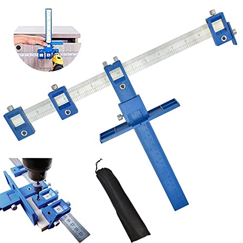 AFASOES Locher Locator Bohrführung Punch Locator Tool Bohrführung Bohrhilfe Bohrführungshülse Bohr Zubehör Schrank Hardware Jig Schablone Aluminium Holzbohrdübel Lineal für Montage Griffen Handbohrer von AFASOES