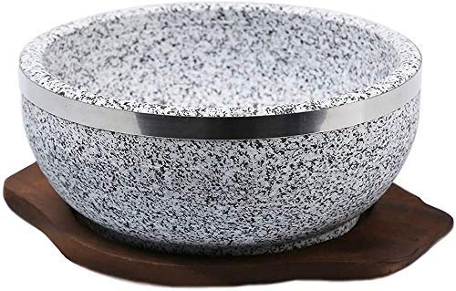 AFDK Bibimbap Steinschalen Steinschale Hochleistungs für Bibimbap und Suppe Granit Stein-Mit Einem Tablett von AFDK