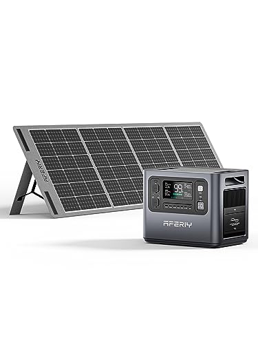 AFERIY Solar Generator 2400W mit 200W Solarpanel, 2048Wh Tragbare Powerstation (4800W Peak), LiFePO4 Batterie, 220V-240V, Faltbar Solarpanel mit USB, IP65, für Outdoor Camping, Reise, Stromausfälle von AFERIY
