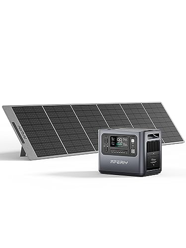 AFERIY Solar Generator 2400W mit 400W Solarpanel, 2048Wh Tragbare Powerstation (4800W Peak), LiFePO4 Batterie, 220V-240V, Faltbar Solarpanel mit USB, IP65, für Outdoor Camping, Reise, Stromausfälle von AFERIY