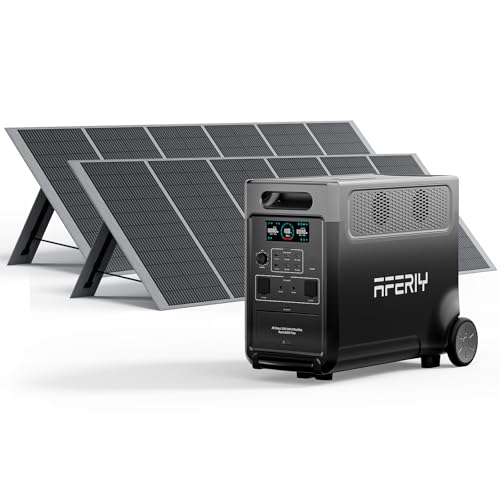 AFERIY Solar Generator 3600W mit 2x 400W Solarpanel, 3840Wh Tragbare Powerstation LiFePO4 Batterie, 220V-240V, Faltbar Solarpanel mit USB,IP65 Schutzklasse, für Outdoor-Camping, Reisen, Stromausfälle AFERIY Solar Generator 3600W mit 2x 400W Solarpanel, 3840Wh Tragbare Powerstation LiFePO4 Batterie, 220V-240V, Faltbar Solarpanel mit USB,IP65 Schutzklasse, für Outdoor-Camping, Reisen, Stromausfälle von AFERIY