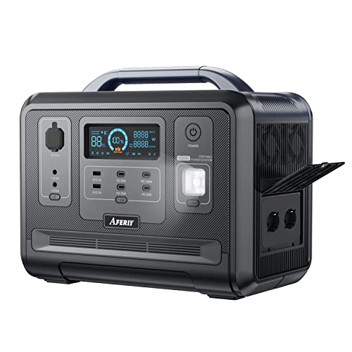 AFERIY Tragbare Powerstation 1248Wh, LiFePO4 390000mAh Battery mit UPS, 2AC Ausgängen 1200W (2400W Peak), 11 Steckdosen Solargenerator für Outdoor Camping von AFERIY