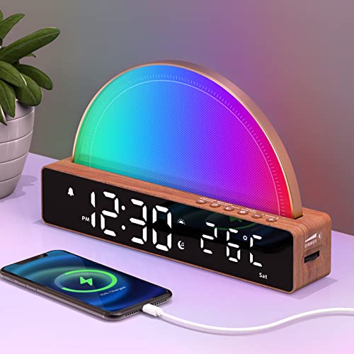 Wecker mit Licht, Wake Up Lichtwecker, White Noise Machine, Nachttischlampe Touch Dimmbar Tischlampe mit 10 Schlafhilfe Geräusche/Snooze/Timer/Temperaturanzeige/USB Ladestation, Geschenke Weihnachten Wecker mit Licht, Wake Up Lichtwecker, White Noise Machine, Nachttischlampe Touch Dimmbar Tischlampe mit 10 Schlafhilfe Geräusche/Snooze/Timer/Temperaturanzeige/USB Ladestation, Geschenke Weihnachten von AFEXOA
