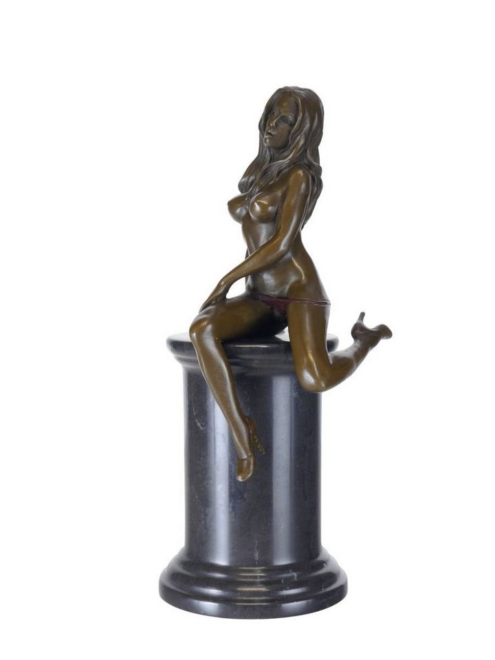 AFG Dekoobjekt Erotische Bronze Figur Frauenakt auf edlem Marmorsockel von AFG