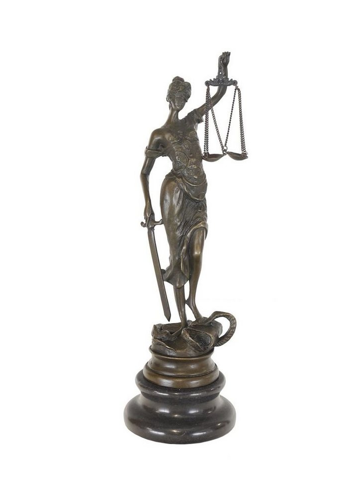 AFG Dekoobjekt Bronze-Skulptur: Ausdrucksstarke Justitia auf edlem Marmor von AFG