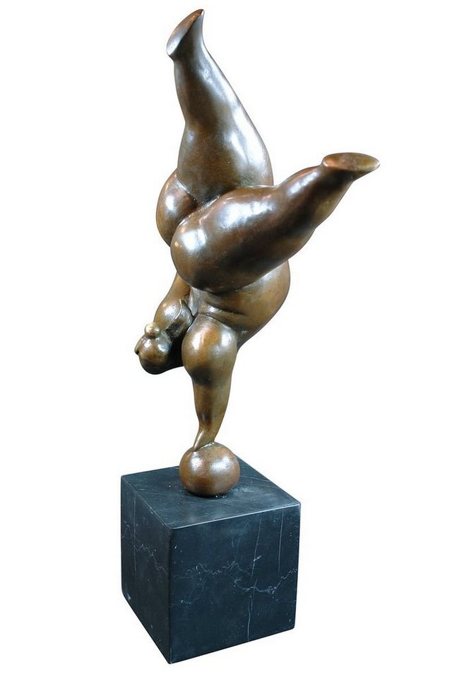AFG Dekoobjekt Figur Bronze mollige Frau erotisch auf Marmorsockel von AFG