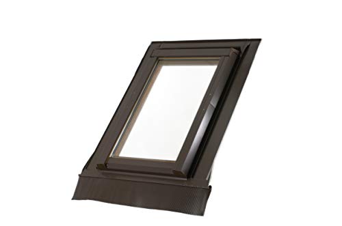 AFG Kunststoff-Dachfenster „SKYLIGHT“ Braun mit Eindeckrahmen mit Rolloaktion (Eindeckrahmen flach, 55 x 78) von AFG