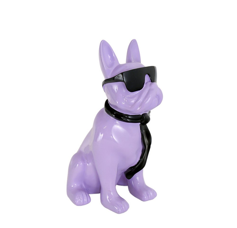 AFG Tierfigur Französische Bulldogge in lila mit schwarzem Schal und Sonnenbrille (1 St) von AFG