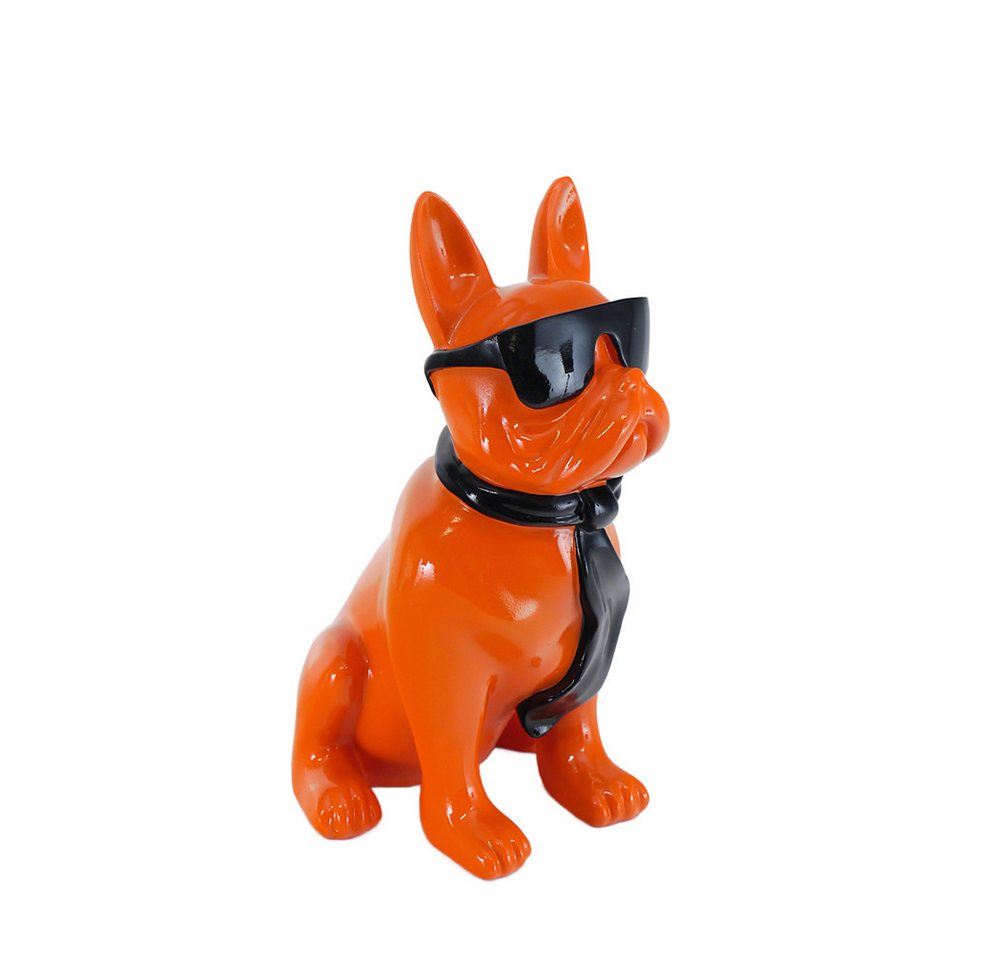 AFG Tierfigur Französische Bulldogge in orange mit schwarzen Schal und Sonnenbrille (1 St) von AFG