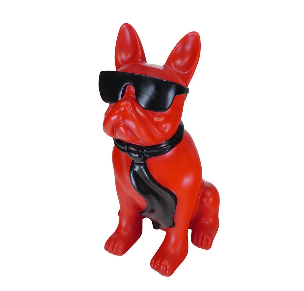 AFG Tierfigur Französische Bulldogge in rot mit schwarzen Schal und Sonnenbrille (1 St) von AFG